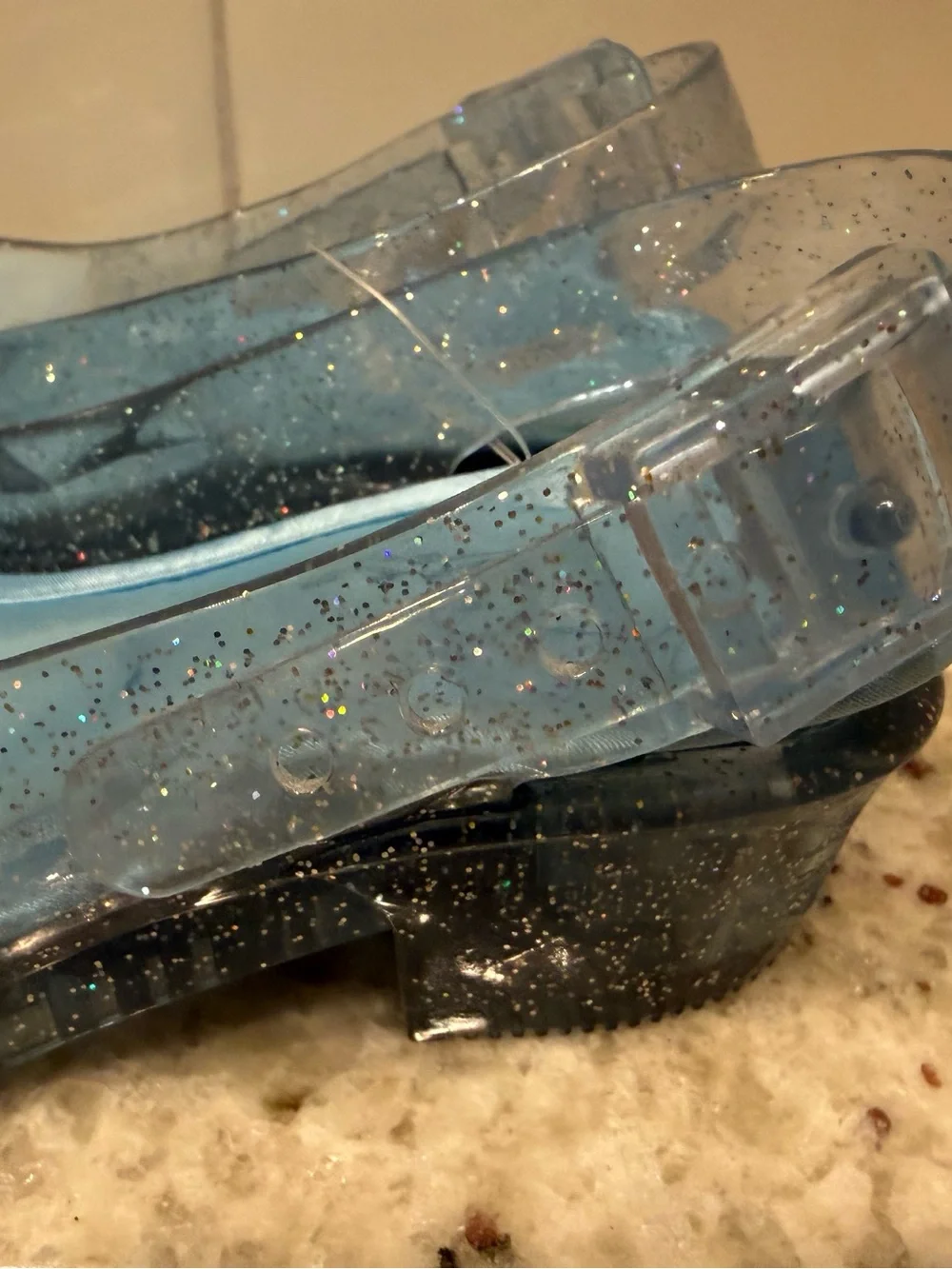 Cinderella Girls' Sparkle Jelly Slingback Light Up Shoes with Gem Bow - NWOT